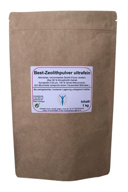 Zeolith-Pulver reines Naturprodukt 1 kg 0-50 µm - Papierbeutel