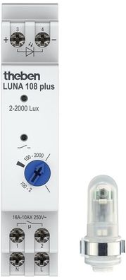 Theben LUNA 108 plus AL Analoger Dämmerungsschalter, 2 - 2000 lx, 2600 Watt...