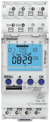 Theben TR 622 top3 Digitale Zeitschaltuhr mit Wochenprogramm, 2600 Watt, 2-K...