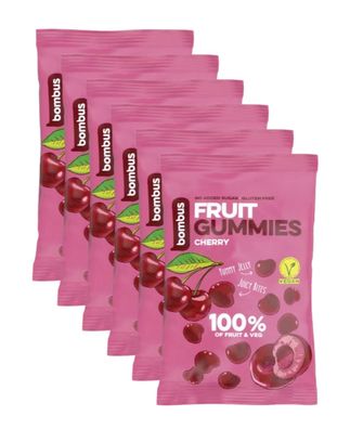 6x35g Bombus Gummibärchen 100% Frucht Fruchtgummi Kirsch Vegan Ohne Zuckerzusatz