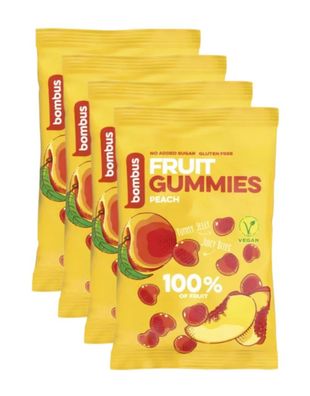 4 x 35 g Bombus Fruchtgummi Gummibärchen 100% Frucht Vegan Ohne Zuckerzusatz