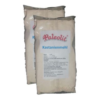 1 kg (2 x 500g) Kastanienmehl Maronenmehl Esskastanien Maronen glutenfrei vegan