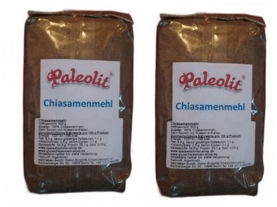 2 x 500g Chiasamenmehl Chiasamen Mehl Pulver Teilentölt Feingemahlen Glutenfrei