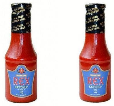 2x540g REX Premium Ketchup mit Xylit zuckerfrei glutenfrei ohne Zuckerzusatz