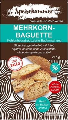 2x 215g Glutenfrei Mehrkornbaguette Brot Brotbackmischung Getreidefrei Paleo