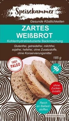2x Zartes Weißbrot Brot Backmischung glutenfrei paleo hefefrei sojafrei maisfrei