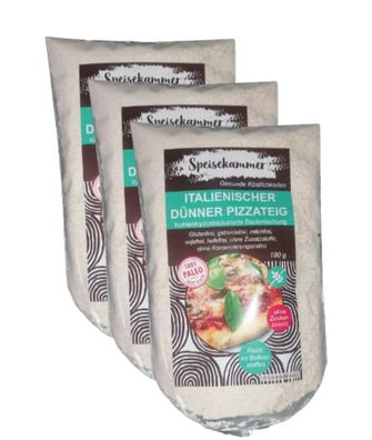 3x180g Pizzateig Backmischung glutenfrei Paleo Sojafrei Maisfrei Vegan Hefefrei