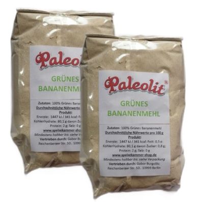 2 x 300g Kochbananenmehl Grünes Bananenmehl Plantain Glutenfrei Vegan Paleo