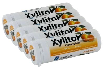 5 x 30 Stück Xylit Kaugummi Xylitol Frucht 100% Xylit, 0% Zucker Zahnpflege