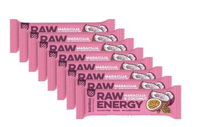 8x 50g Raw Energy Riegel Maracuja Kokos Bar Glutenfrei Ohne Zuckerzusatz Vegan