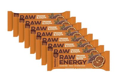 8 x 50 g Raw Energy Riegel Orangen Kakao Bar Glutenfrei Ohne Zuckerzusatz Vegan