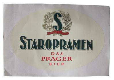 Brauerei Staropramen - Das Prager Bier - Aufkleber 29 x 19 cm