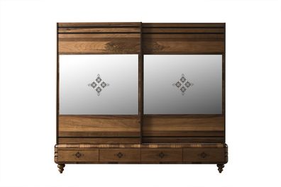 Moderner Kleiderschrank Luxus Schrank Holz Schränke Braun Schlafzimmer
