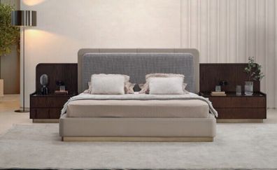 Schlafzimmer Beige Bett Holz Modern Designen 180x200 Design Betten Möbel