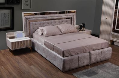 Taupes Schlafzimmer Set Designer Möbel Doppelbett Nachttische Holzmöbel