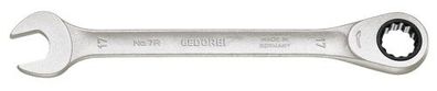 GEDORE Maulschlüssel mit Ringratsche, SW 32 mm, flach, 12-kant, UD-Profil, Schraubens