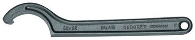GEDORE Hakenschlüssel mit Nase, für Nutmuttern, SW 58-62 mm, Spitzen-Ø 5 mm, Schraube