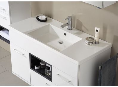 Waschbeckenunterschrank, Waschtisch Mit Becken Breite 107 cm Vormontiert
