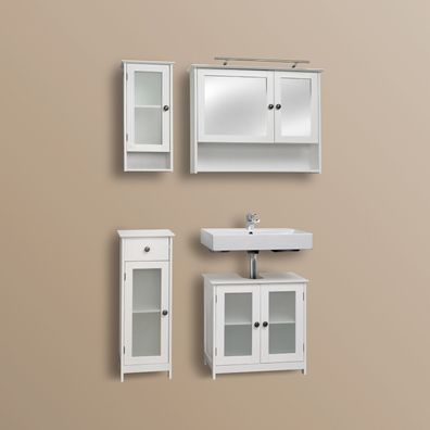 Spiegelschrank Badezimmerspiegel weiß mit LED Beleuchtung Breite 85 cm