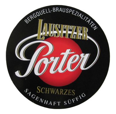 Löbauer Bergquell - Lausitzer Porter Schwarzes - Aufkleber 9,7 cm