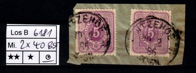 Los B6181: Deutsches Reich 2 x Mi. 40, gest. BST