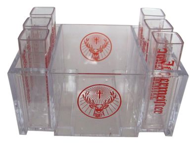 Jägermeister - Glashalter mit 6 Gläsern aus Plexiglas - Tooterrack