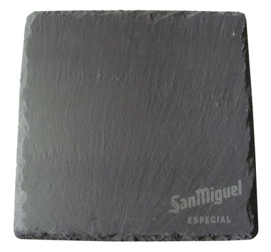 San Miguel Especial - Schieferplatte für Speisen - 20 x 20 x 1 cm