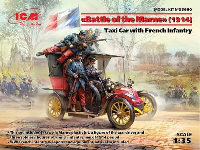 ICM 1:35 35660 Battle of the Marne(1914), Taxi car wit French Infantry