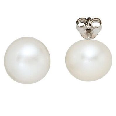 1 Paar Ohrstecker 10,5 mm 925 Sterling Silber 2 Süßwasser Perlen Ohrringe Damen