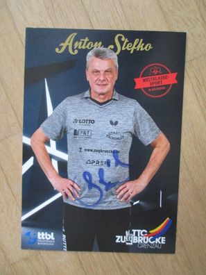 Tischtennis Bundesliga TTC Zugbrücke Grenzau Anton Stefko handsigniertes Autogramm!!