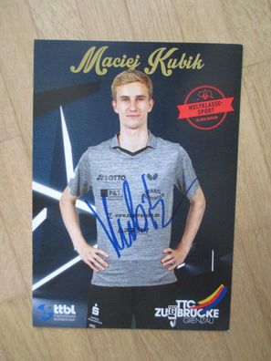 Tischtennis Bundesliga TTC Zugbrücke Grenzau Maciej Kubic - handsigniertes Autogramm!
