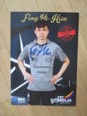 Tischtennis Bundesliga TTC Zugbrücke Grenzau Feng Yi-Hsin - handsigniertes Autogramm!