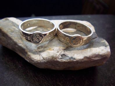 WMM Freimaurer-mason-ring-virtus JUNXIT MORS NON Separabit 925-Silber