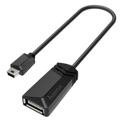Hama Adapter OTG Mini-USB Stecker auf USB-A-Buchse Mini-B zu USB-Stick Port Hub