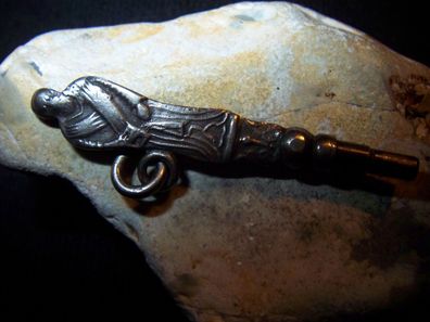 Taschen-Uhren-Schlüssel Mann Heiliger Mönsch 935 Silber