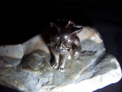 Miau Wunderschöner Katzen Anhänger 835 Silber 27 Gram