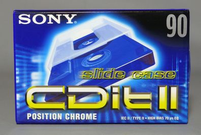 Sony CDit II slide case MC Kassette Leerkassette 90min NEU Originalverpackt