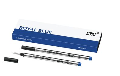 2x Montblanc® 128233 Tintenrollermine - M, royal blue