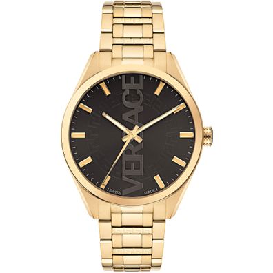Versace VE3H00622 V-Vertical schwarz gold Edelstahl Armband Uhr Herren NEU