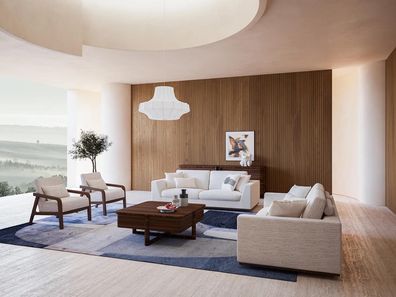 Sofagarnitur 2x Zweisitzer Sofa Couch Design 2x Sessel Wohnzimmer Einrichtung