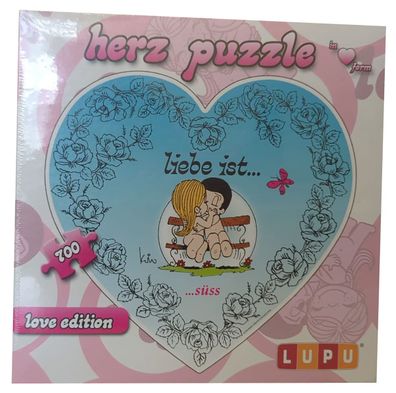 LUPU 1006 Liebe ist... süß Puzzle Herz 700 Teile love Edition mit Rosen, Schmett