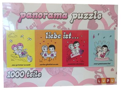 LUPU 1007 Panorama Puzzle Liebe ist 1000 Teile, 4 Cartoons, 4 Mottos