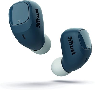 Trust Nika Compact Bluetooth Kopfhörer in Ear mit Ladecase Blau - Neuwertig