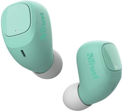 Trust Nika Compact Bluetooth Kopfhörer in Ear mit Ladecase Türkis - Neuwertig