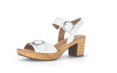 Gabor Shoes Plateau Sandale - Weiß Glattleder