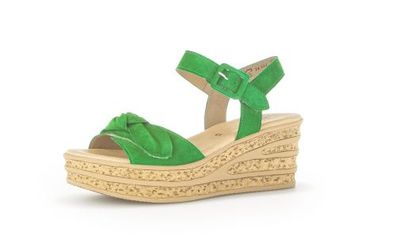 Gabor Shoes Keilsandalette - Verde Leder