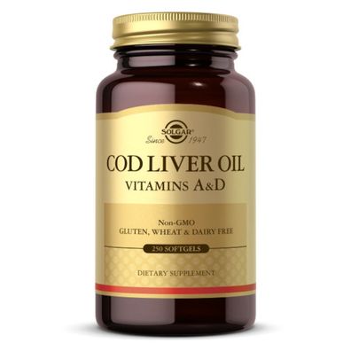 Solgar, Cod Liver Oil, Vitamins A & D, 250 Weichkapseln
