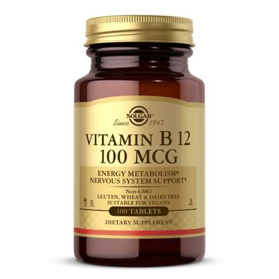 Solgar, Vitamin B12, 100 mcg, 100 Tabletten