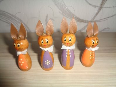 Strauchbehang Ostern -4 kleine Hasen mit Lederohren