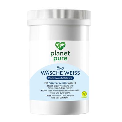 PLANET PURE Öko Wäsche Weiss für fasertief saubere Wäsche milde Sauerstoffbleiche